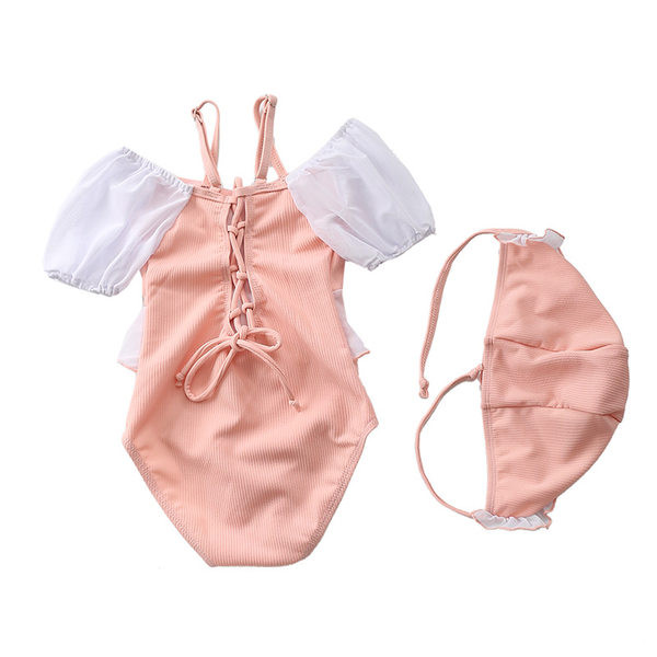 Dječji cijeli kupaći kostim s naramenicama - za djevojčice