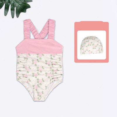 Rihmade ja lillemotiividega laste ujumistrikoo