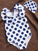 Uut mudelit täis täppidega ujumistrikoo tüdrukutele