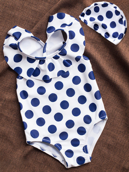 Uut mudelit täis täppidega ujumistrikoo tüdrukutele