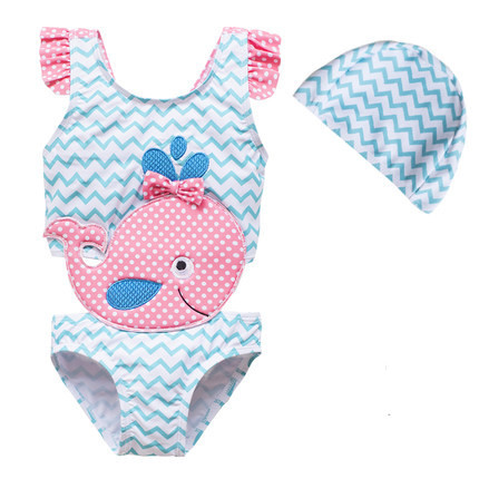 Uut mudelit täis lokkidega ujumistrikoo tüdrukutele