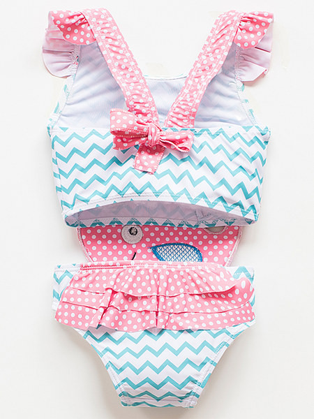 Uut mudelit täis lokkidega ujumistrikoo tüdrukutele