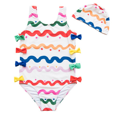 Värviline paeltega ujumistrikoo tüdrukutele