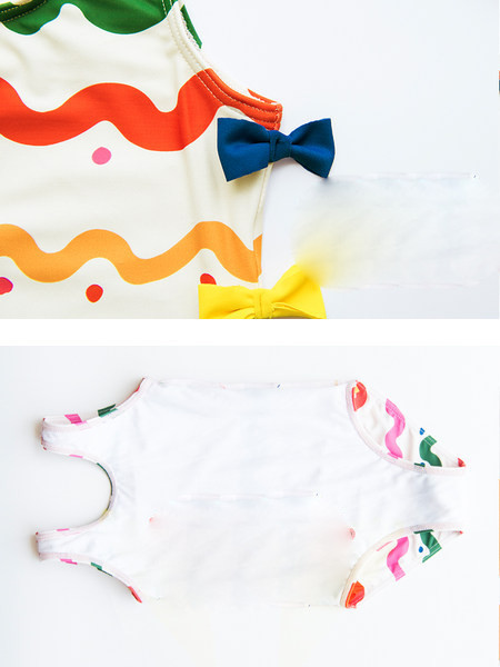 Värviline paeltega ujumistrikoo tüdrukutele