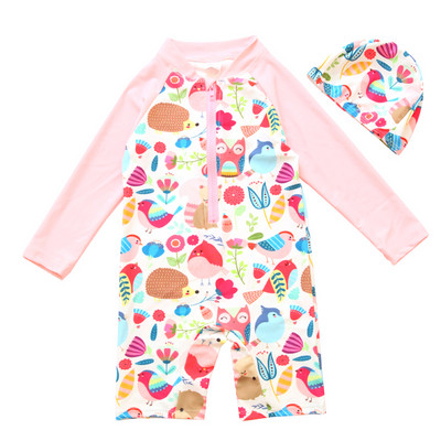 Kolmeosaline tüdrukutele sobiv laste ujumistrikoo