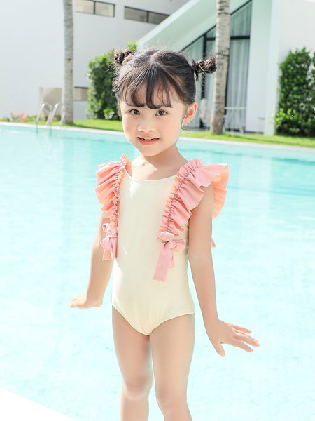 Dječji cijeli kupaći kostim s vezicama na leđima i kovrčama