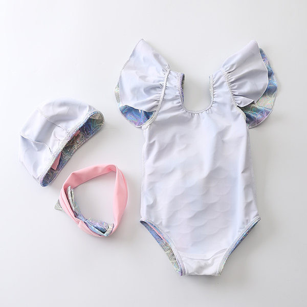 Paela ja lokkidega laste ujumistrikoo tüdrukutele