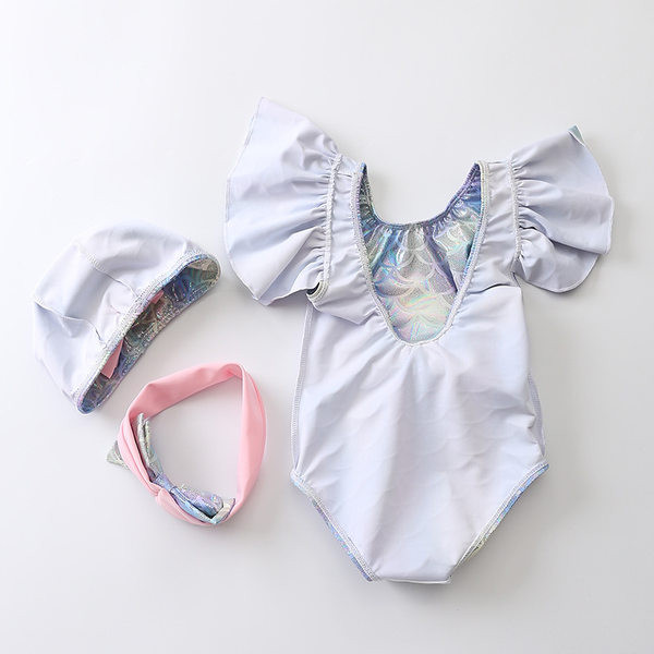 Paela ja lokkidega laste ujumistrikoo tüdrukutele