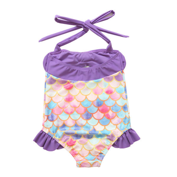 Kahes värvitoonis paela ja lipsudega laste ujumistrikoo