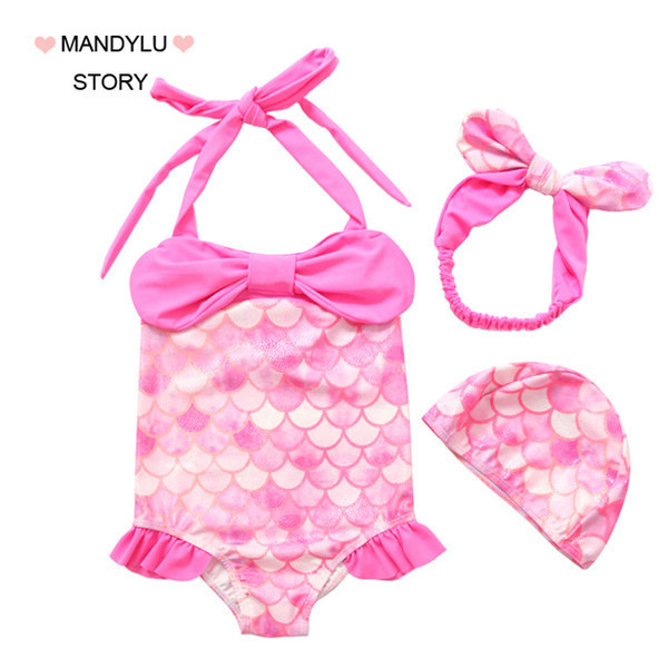 Kahes värvitoonis paela ja lipsudega laste ujumistrikoo