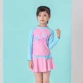 Dječji cijeli kupaći kostim s dugim rukavima i aplikacijom