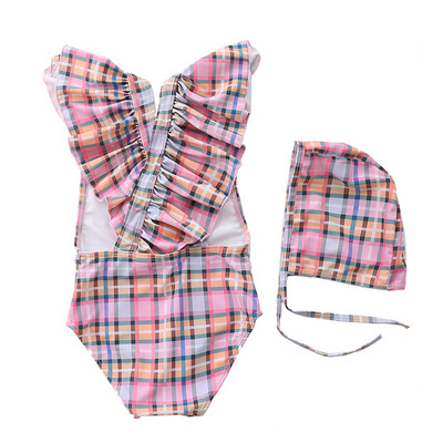 Laste lokkide ja aplikatsioonidega täisujumistrikoo tüdrukutele