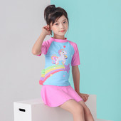 Laste täisujumistrikoo 3/4 varrukatega ja aplikatsiooniga