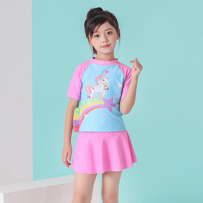 Laste täisujumistrikoo 3/4 varrukatega ja aplikatsiooniga