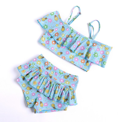 Laste kaheosaline rihmadega ujumistrikoo tüdrukutele