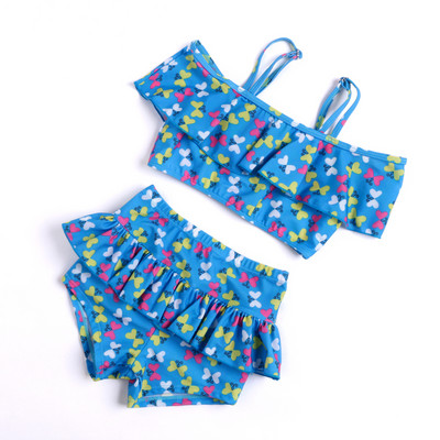 Laste kaheosaline rihmadega ujumistrikoo tüdrukutele