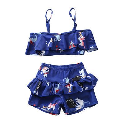 Laste kaheosaline rihmadega ujumistrikoo tüdrukutele