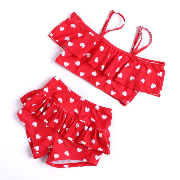 Laste kaheosaline rihmadega ujumistrikoo tüdrukutele