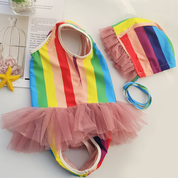 Laste täistriibuline tülliga ujumistrikoo