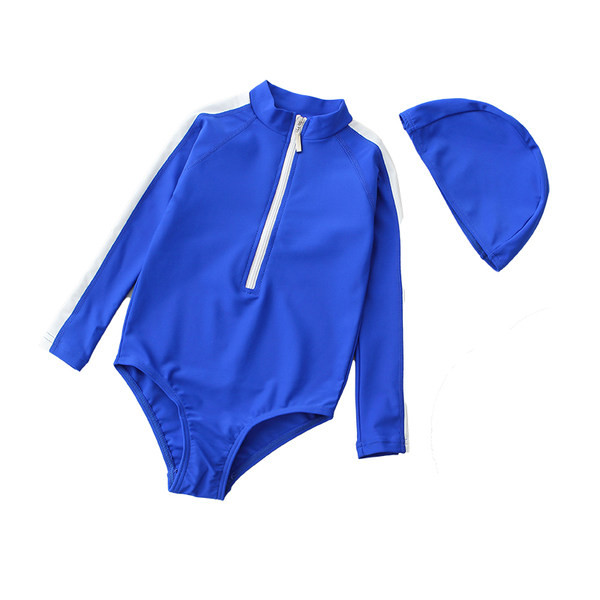 Päikesekaitsega ujumistrikoo pikkade varrukatega tüdrukutele