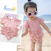 Dječja haljina u obliku kupaćeg kostima s čipkom za djevojčice