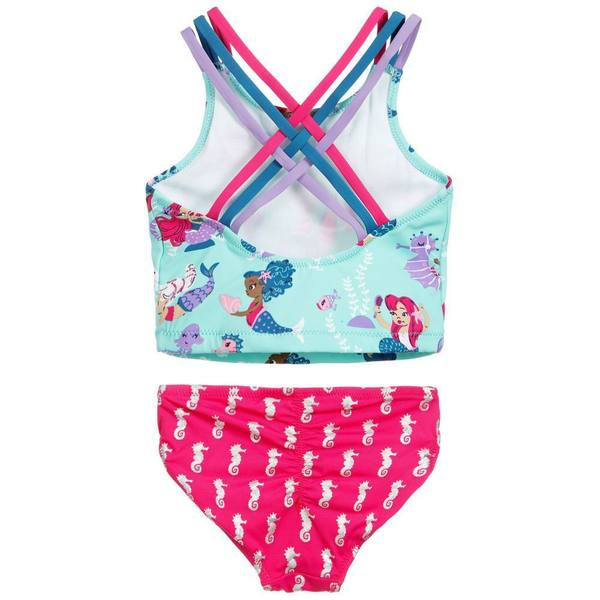 Kaheosaline laste ujumistrikoo koos aplikatsioonidega