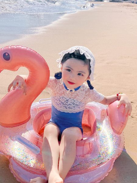 Laste täielik ujumistrikoo 3/4 pitsist varrukatega