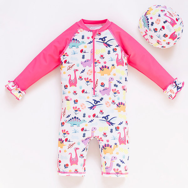 Moodne pikkade varrukatega ujumistrikoo tüdrukutele