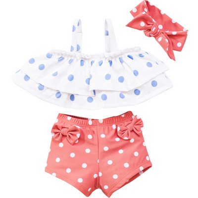 Uut mudelit kaheosaline täppidega laste ujumistrikoo tüdrukutele