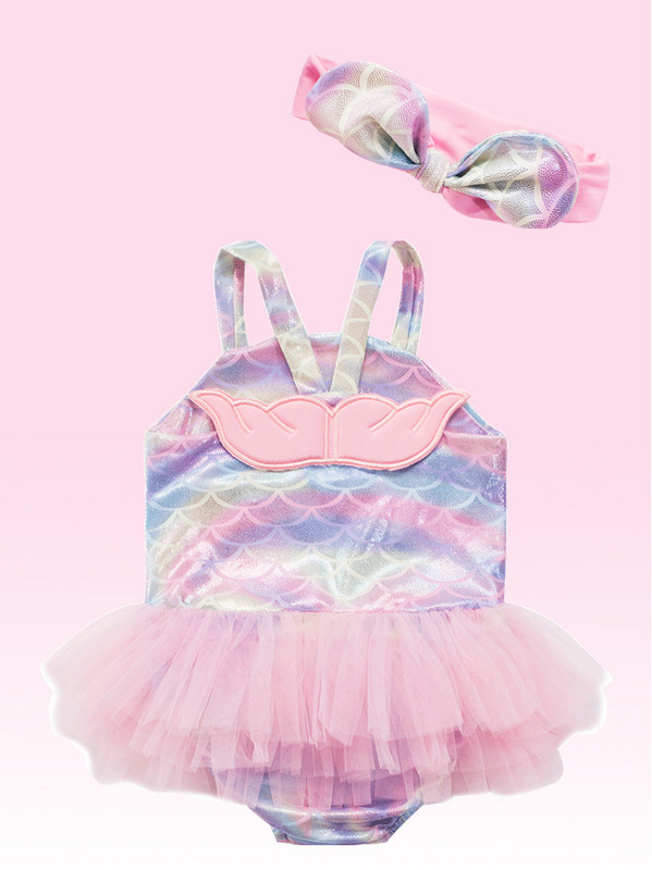 Uus mudel laste ujumistrikoo tülli ja 3D elemendiga