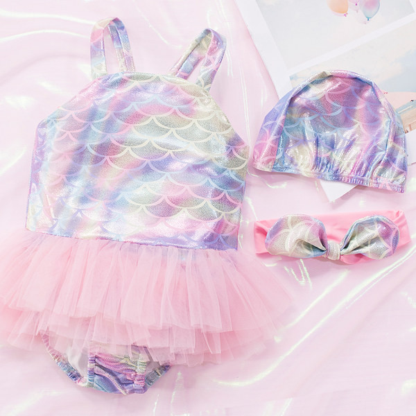 Uus mudel laste ujumistrikoo tülli ja 3D elemendiga