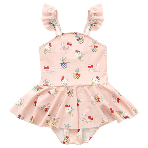 Laste kaheosaline roosa ujumistrikoo tüdrukutele