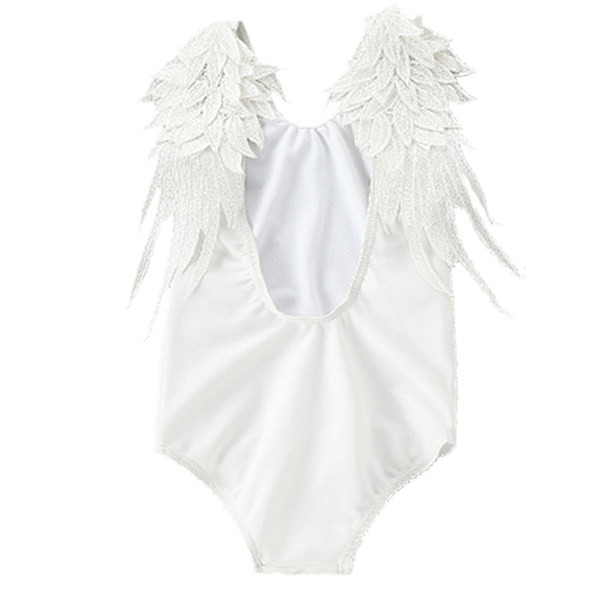 Pilns peldkostīms ar 3D spārniem - baltā krāsā