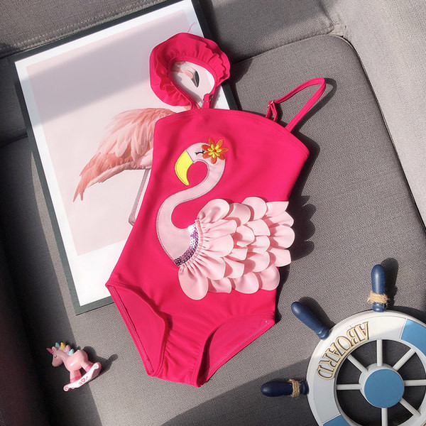 Reguleeritavate rihmade ja 3D kaunistusega laste täisujumistrikoo