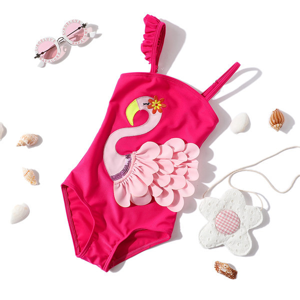 Reguleeritavate rihmade ja 3D kaunistusega laste täisujumistrikoo