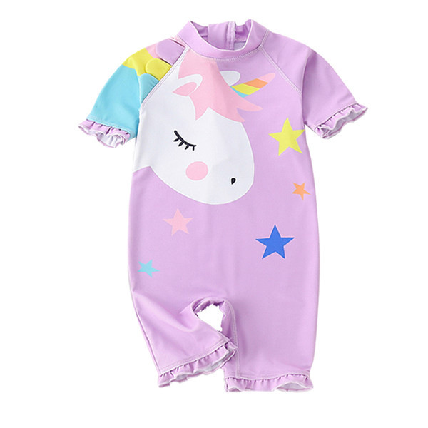 Слънцезащитен бански костюм с еднорог