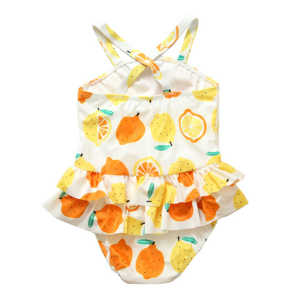 Rihmade ja värvilise mustriga laste ujumistrikoo