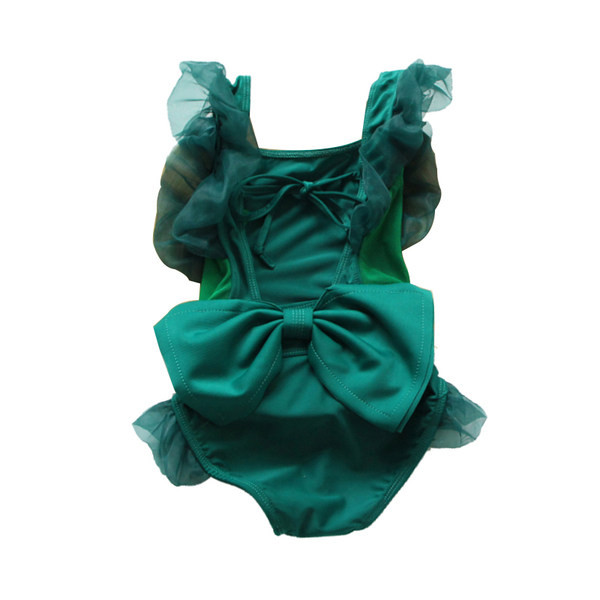 Täielik roheline ujumistrikoo, seljal pael