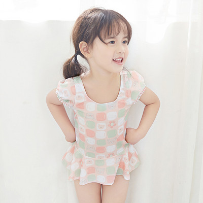 Värviline lühikeste varrukatega laste ujumistrikoo