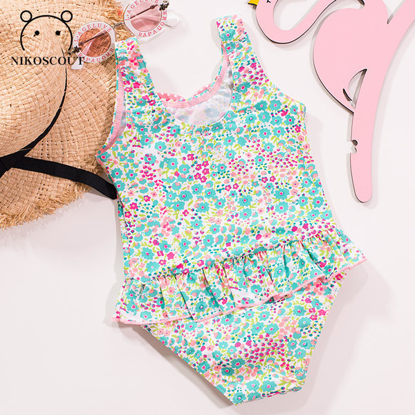 Lillemotiivide ja paelaga terve laste ujumistrikoo