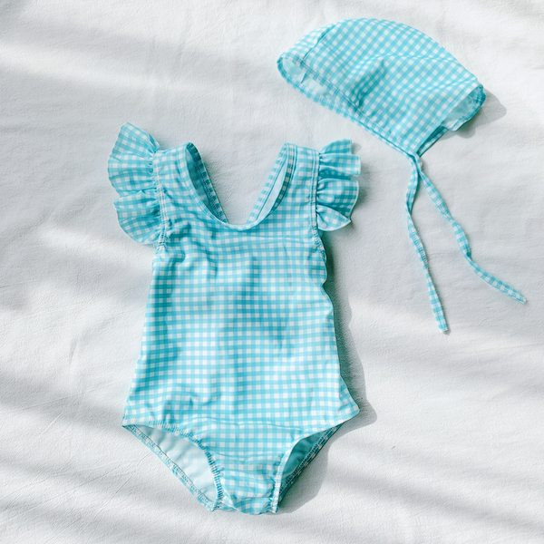 Ruuduline või triibuline lastekostüüm tüdrukutele – terve mudel