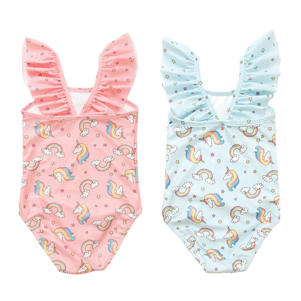 Kahes värvitoonis värvimustriga laste ujumistrikoo