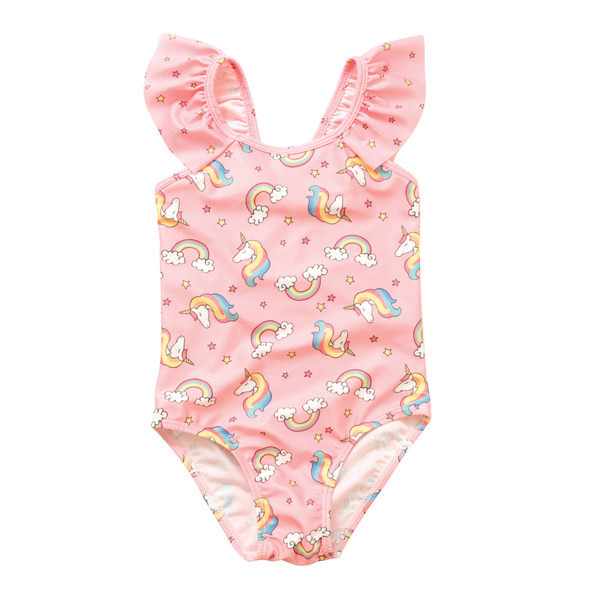 Kahes värvitoonis värvimustriga laste ujumistrikoo