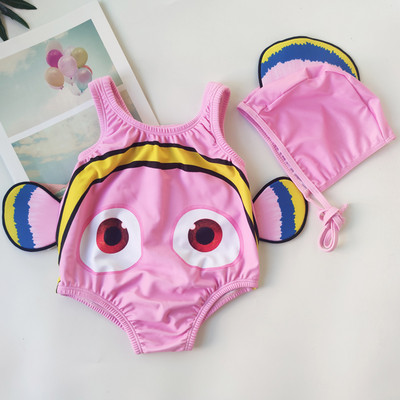 3D-elemendiga laste täisujumistrikoo tüdrukutele