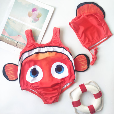 3D-elemendiga laste täisujumistrikoo tüdrukutele