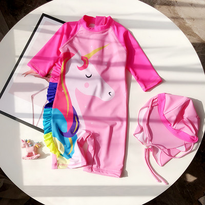 Laste täielik ujumistrikoo pikkade varrukatega ja lukuga