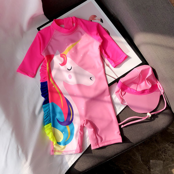 Laste täielik ujumistrikoo pikkade varrukatega ja lukuga