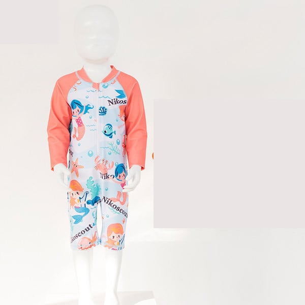 Цял банки костюм с дълъг ръкав и апликация за момичета