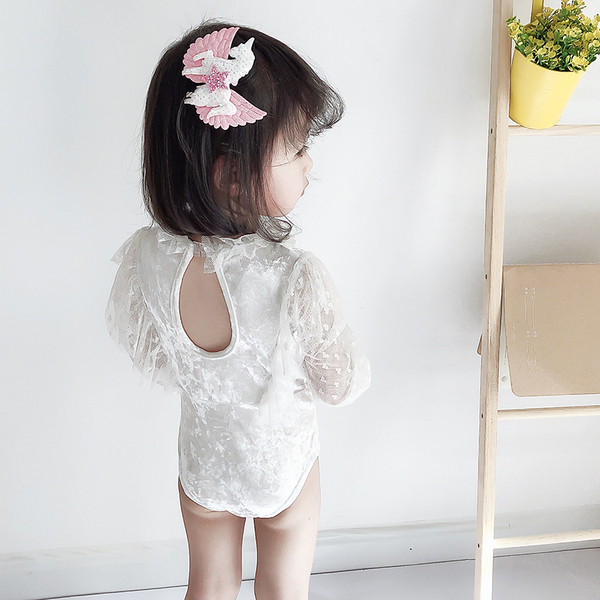 Dječji moderni cijeli kupaći kostim s dugim rukavima od tila