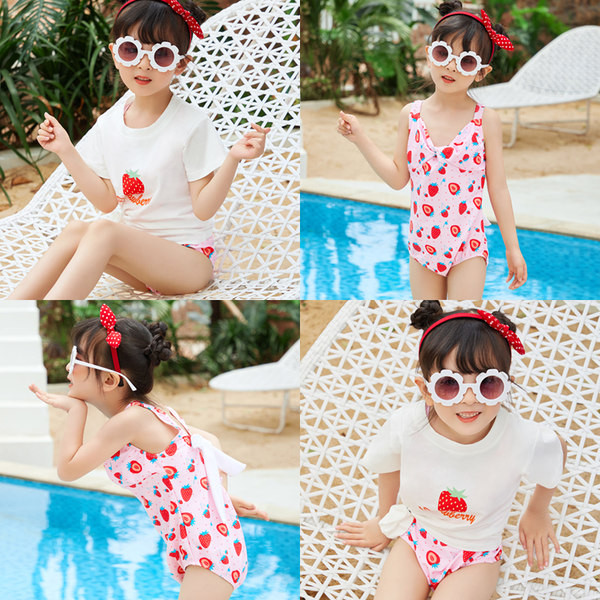 Värvilise mustriga laste täisujumistrikoo tüdrukule